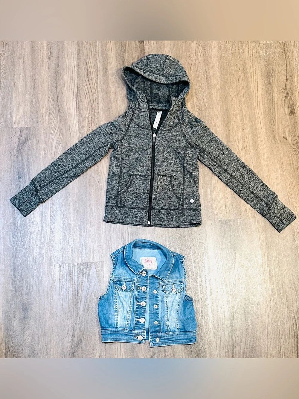Girls Size 6-8 Jacket Bundle Zip Hoodie Denim Vest Athleisure